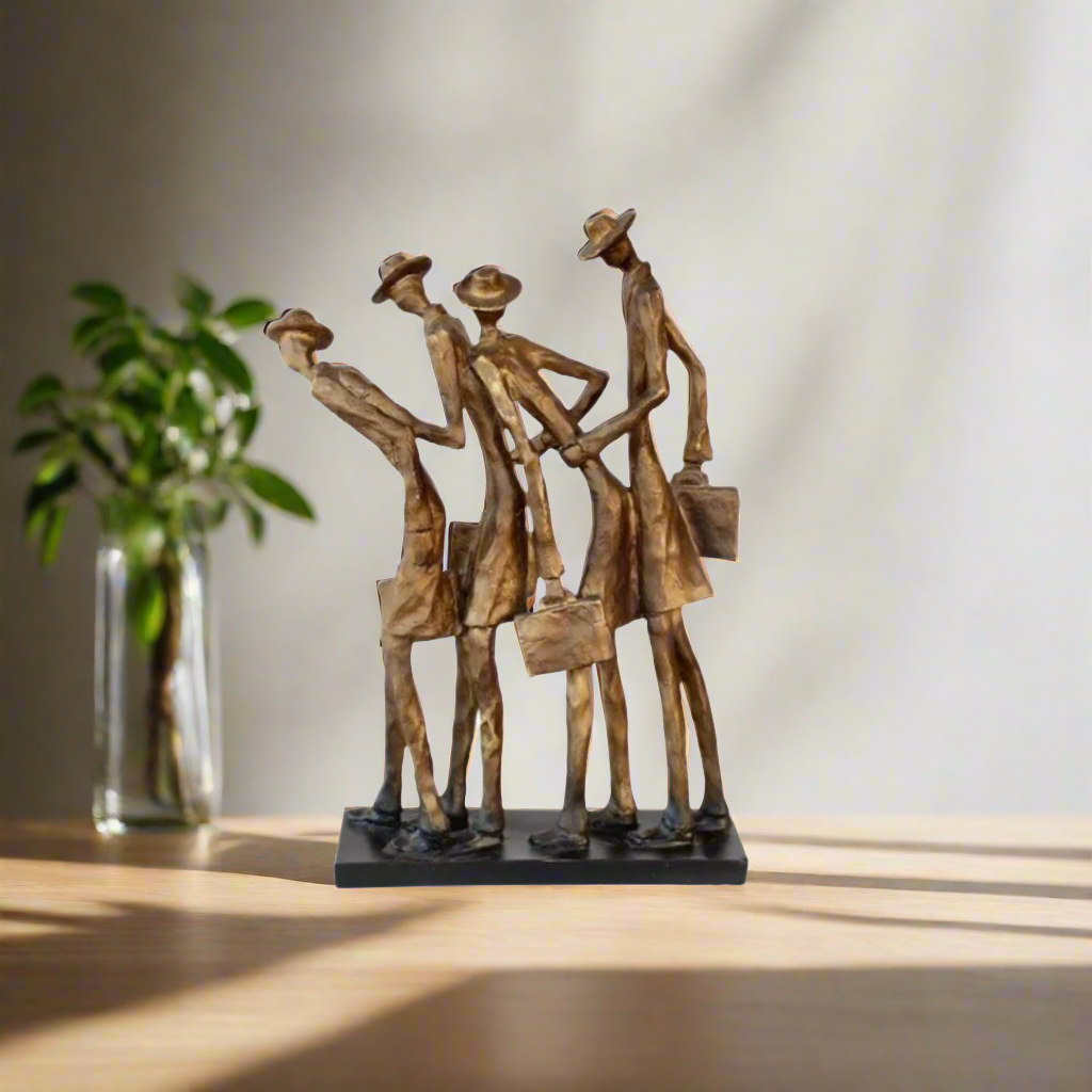 Expertly crafted, these 4 STANDING FRIENDS will add charm and character to any room. Measuring 43X30X8CM, these delightful figurines make the perfect addition to your home decor. Enjoy the unique design and quality construction, making these FRIENDS the perfect companions for years to come.Unique boys.