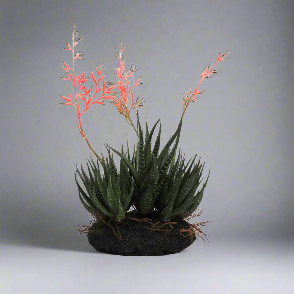 Aloe Community: Stunning Artificial Arrangement
Elevate your space with the breathtaking Aloe Community, a meticulously crafted artificial arrangement featuring:
7 exquisite aloe plants, with 3 flowering stems
Moss-covered decorative base showcasing aloe roots
Natural, lifelike beauty that's maintenance-free
Product Details:
Size: 29cmH x 16cmW
Material: High-quality artificial plants and materials
Color: Realistic, earthy tones
Perfect for:
Indoor decor: living room, office, or bathroms