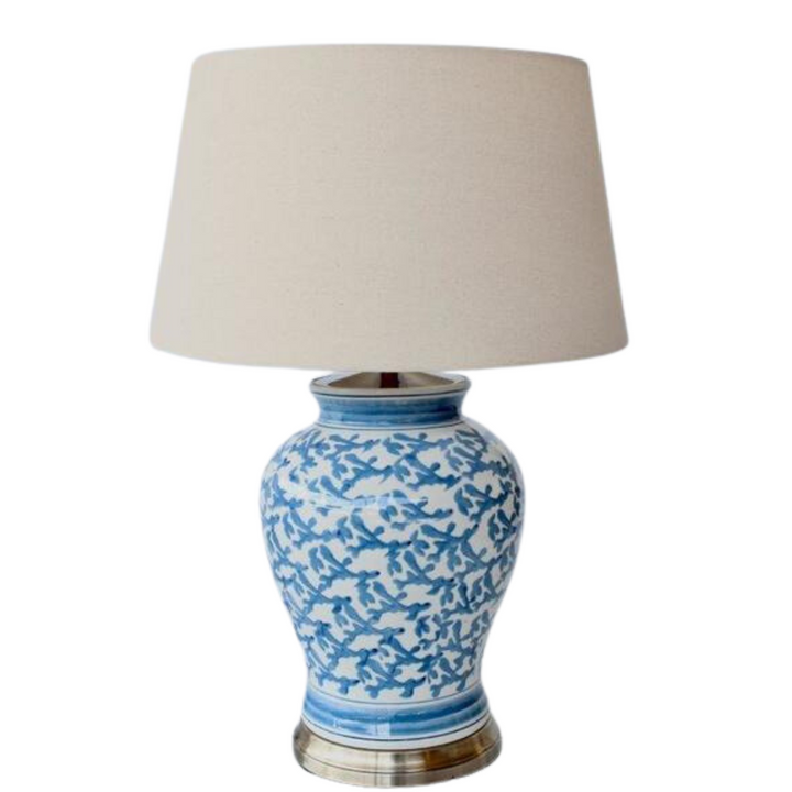 BLUE CORAL DESIGN LAMP BASE WITH SHADE 73X50CM