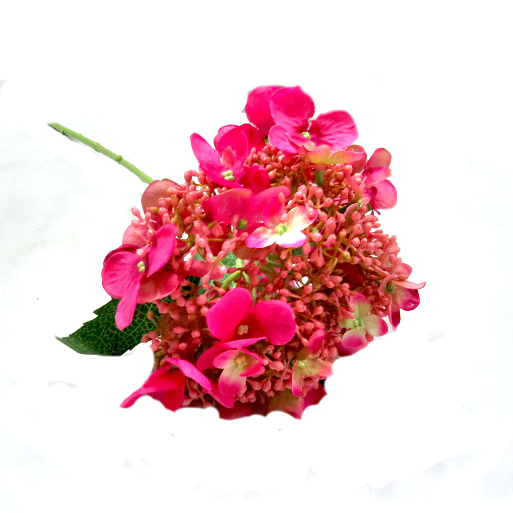 Hydrangea Beauty features 54cml of real touch open flowers, surrounded by a mix of half opened and tightly closed buds. This "paniculata" type is perfect for bridal work, showcasing a symphony of shades in bright pink. Delicate, beautiful, and vibrant – a fabulous addition to any floral arrangement-unique interiors