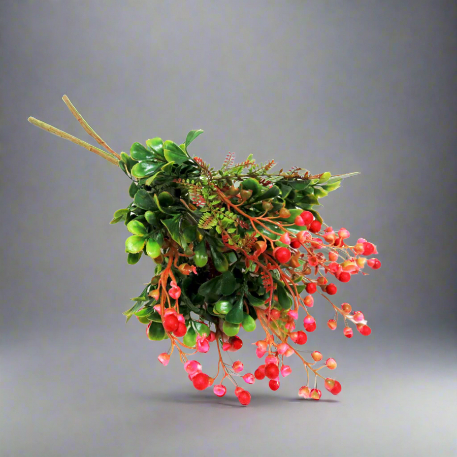 Beauty Berry Bunch - Elevate Your Space with Timeless Elegance

Add a touch of natural beauty to your home or office with the breathtaking Beauty Berry Bunch! This stunning 44cm arrangement boasts delicately shaded pink berries, lush green leaves, and tiny ferns, expertly crafted with high-quality artificial materials to ensure a flawless display.