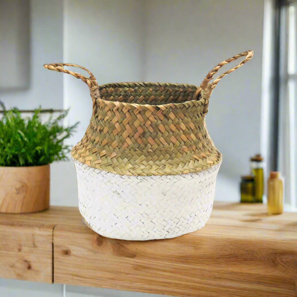 Bona Basket - Natural Elegance from Unique Boys
Elevate Your Plant Game
Discover the Bona Basket, a stunning natural seagrass planter expertly crafted for style and functionality. This gorgeous, collapsible basket features a beautiful white finish and twined natural handles, perfect for showcasing your favorite plants.