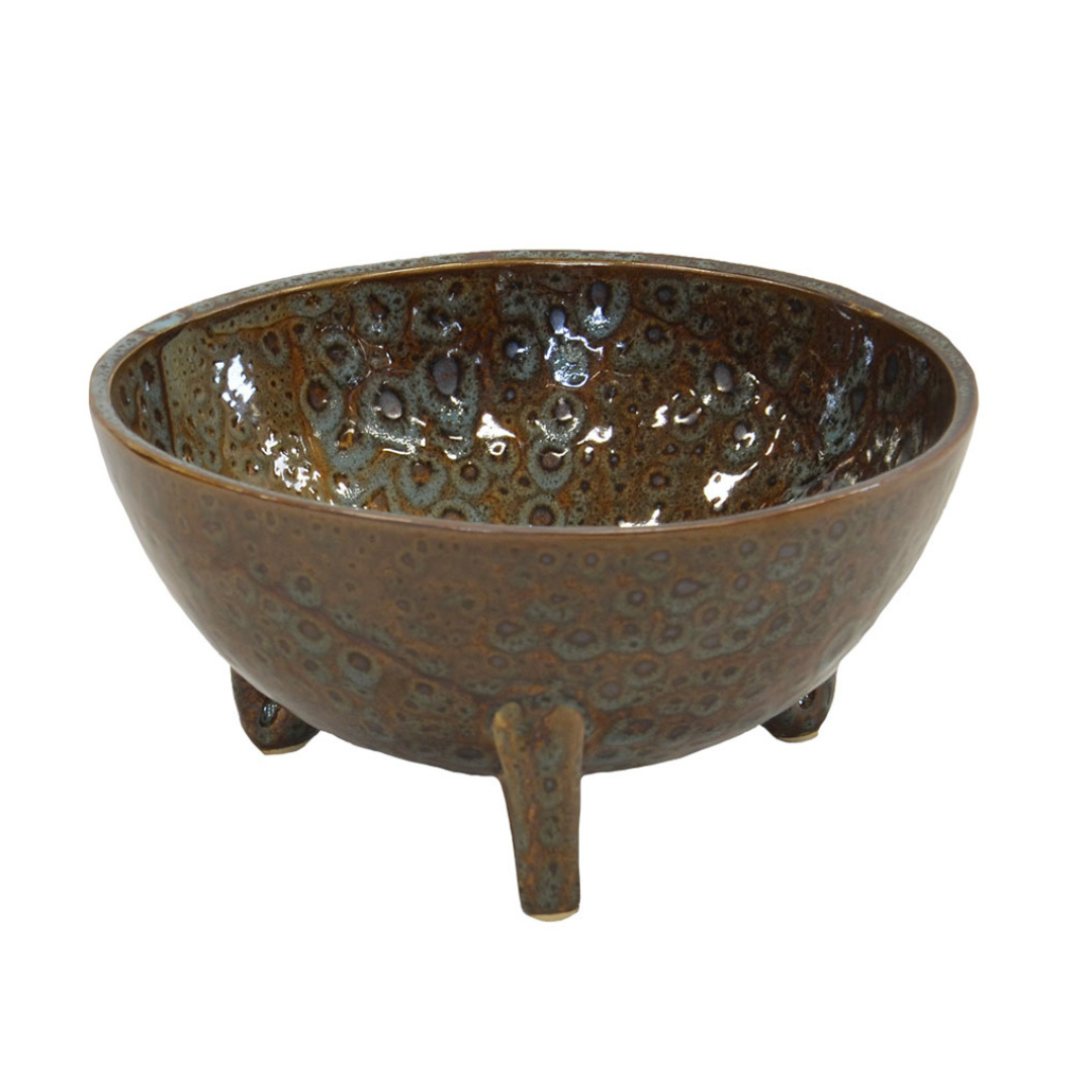 Ceramic Leopards Footed Bowl  12H X 22D  Ceramic Pots Interior Decor   Unique Interiors  This 12 cm high and 22 cm deep Ceramic Leopard Footed Bowl is an ideal addition to any home interior. It is perfect for adding an element of uniqueness to your decoration scheme. Unique Boys