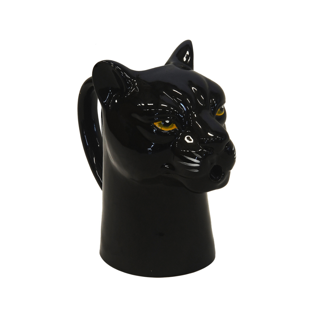 This ceramic black panther jug measures 20cm x 20cm, making it the perfect size for serving your favorite beverages. Crafted with precision and expertise, this jug is a stylish addition to any kitchen or dining room. Its sleek design adds a touch of elegance to any occasion-Unique boys