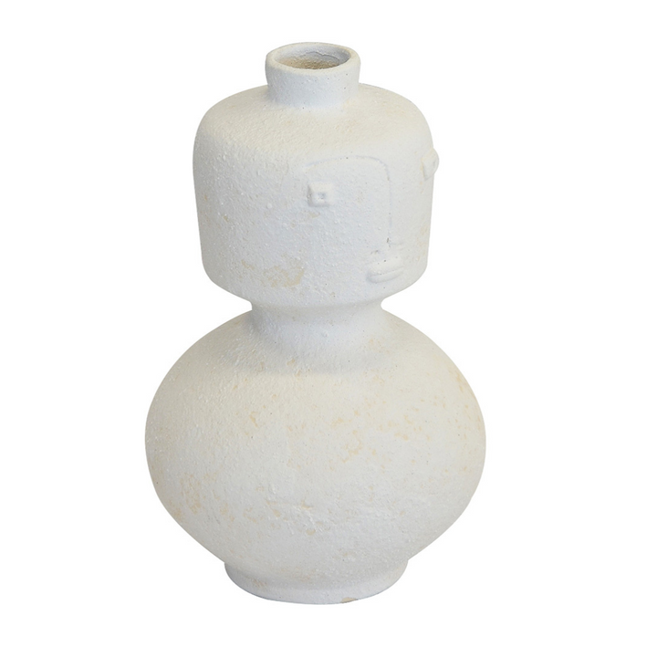 This ceramic face vase stands 36cm (H) x 22cm, crafted from porcelain to create an eye-catching piece of decor. Its unique design will add a touch of fun to any interior. Perfect for any space, this white vase is sure to make an impact.  Ceramic face vase white  Size  36CM (H) X 22CM  Ceramic porcelain decor planter pot.  Unique boys