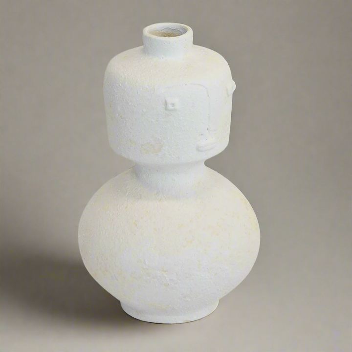 Ceramic face vase white