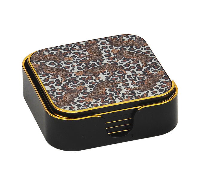 COASTER SQUARE CHEETAH S/6