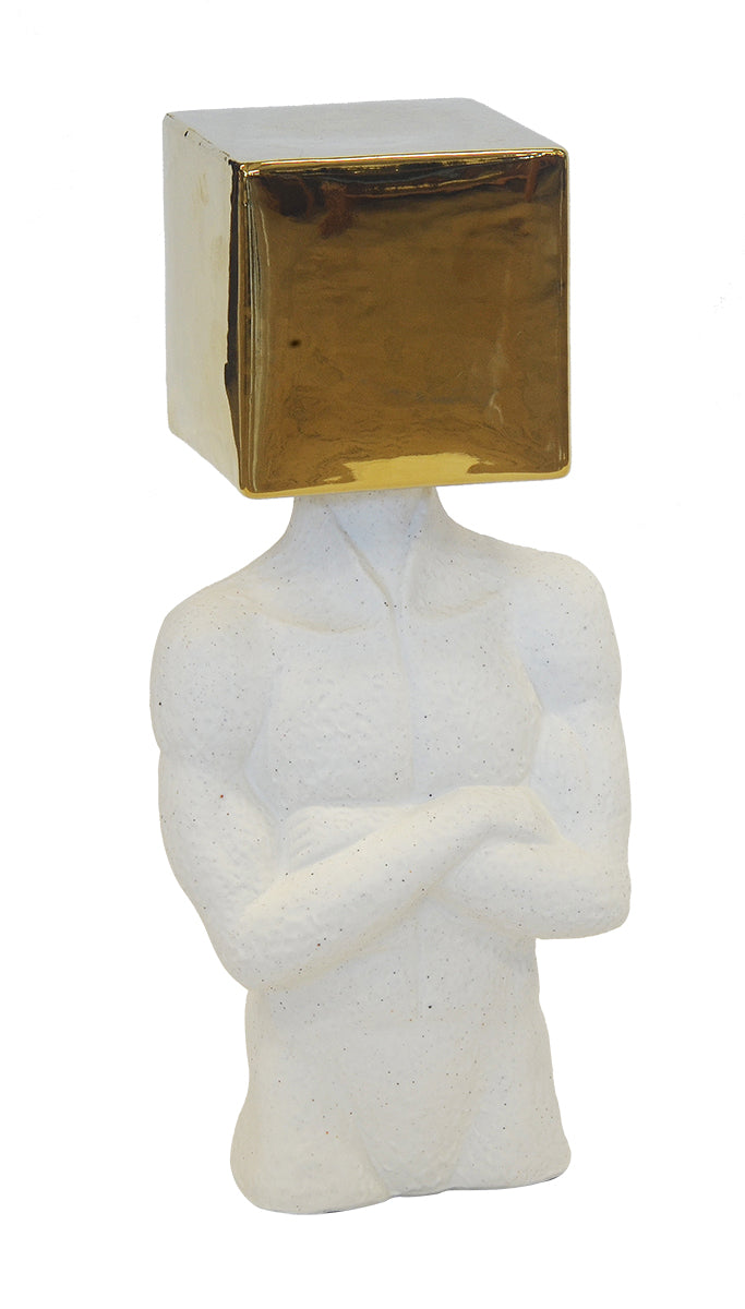 CERAMIC FIGURINE SQUARE HEAD (H 35CM)