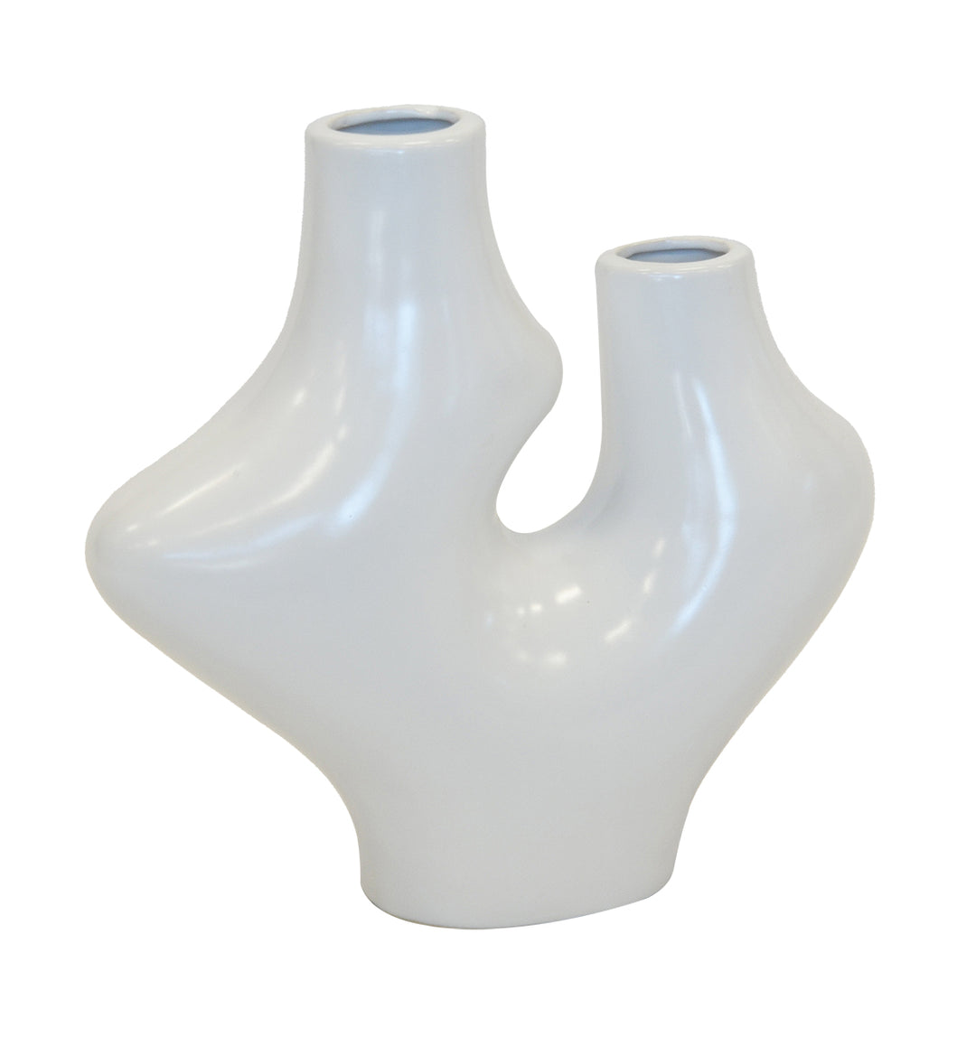 CERAMIC SUKI VASE WHITE (26CM X 26CM)