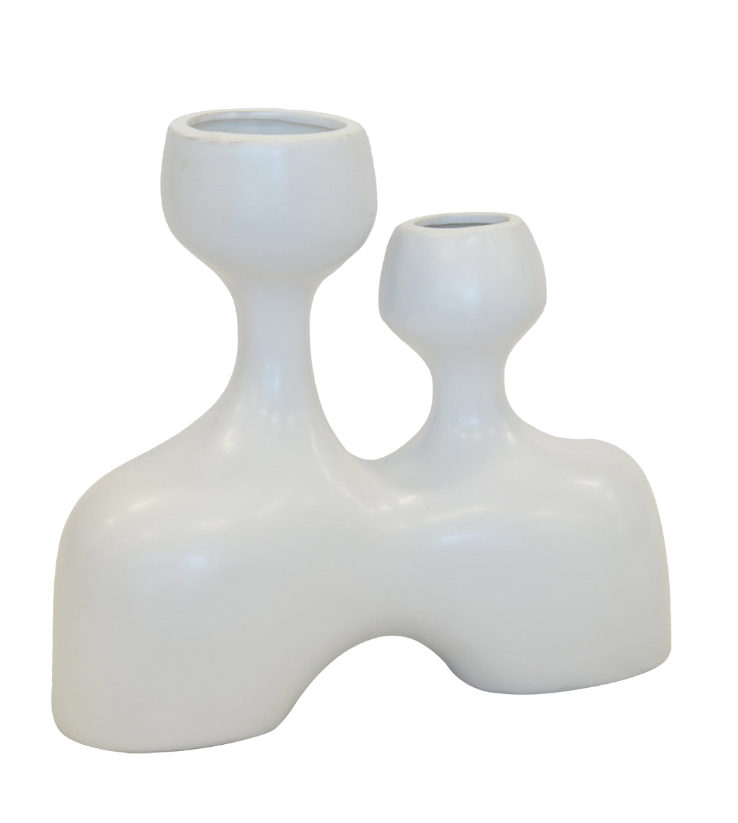 CERAMIC UBU VASE WHITE ( 28CM (H) X 30CM X 8CM)