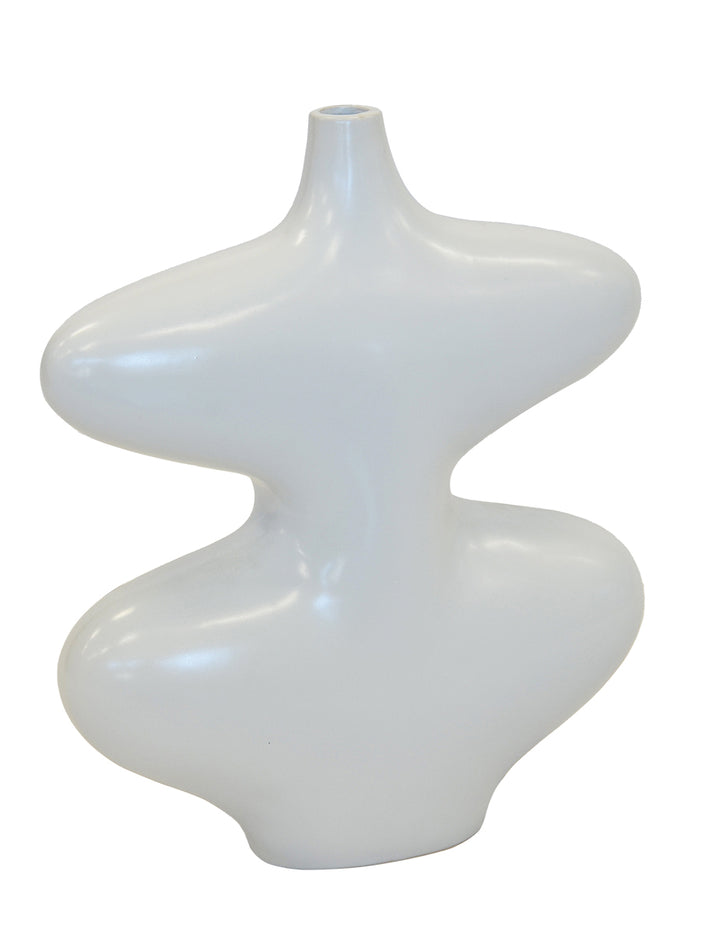 CERAMIC OKO VASE WHITE (34CM (H) X 28CM X 6CM)