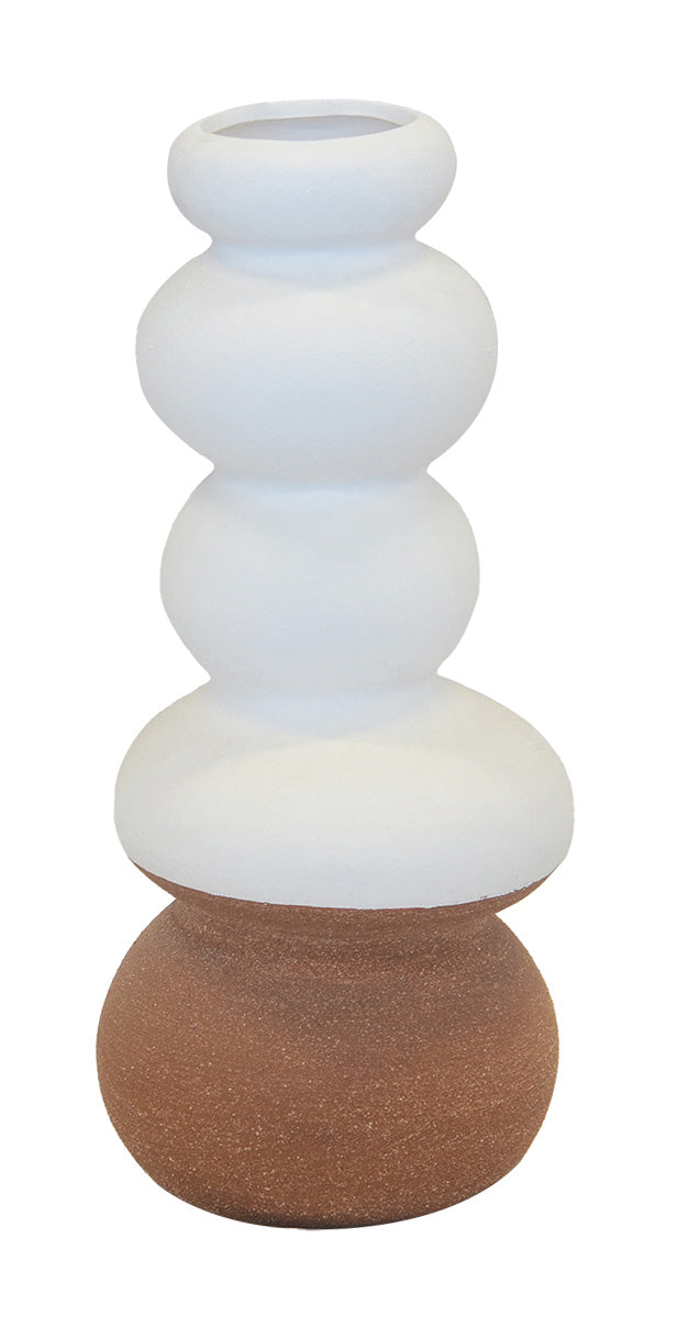 CERAMIC ORB VASE WHITE LARGE 44CM (H) X 19CM