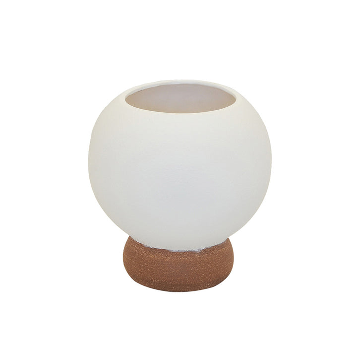 CERAMIC ORB VASE WHITE SMALL 22CM (H) X 20CM (D)