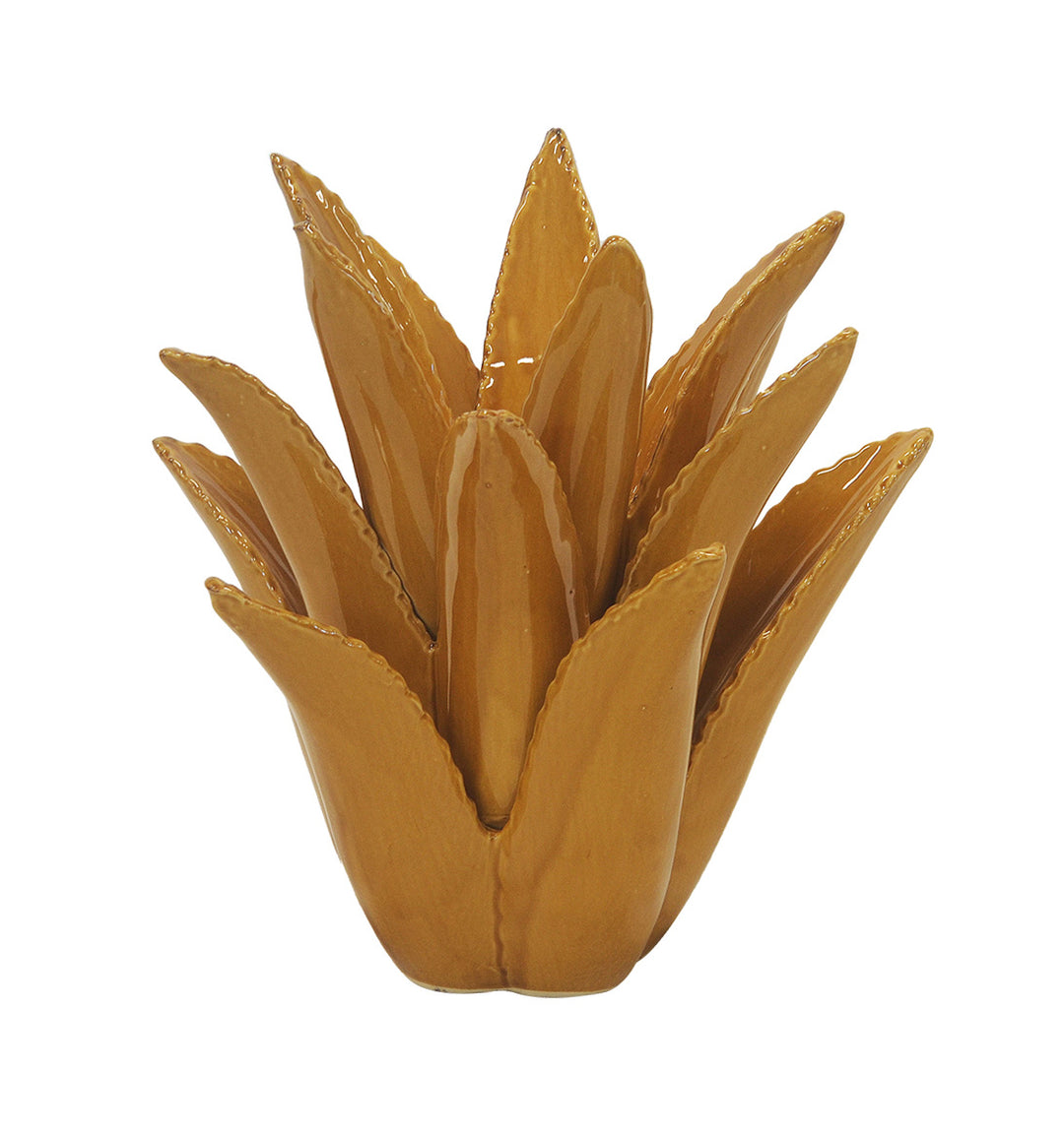 CERAMIC SPIKED ALOE MUSTARD LARGE