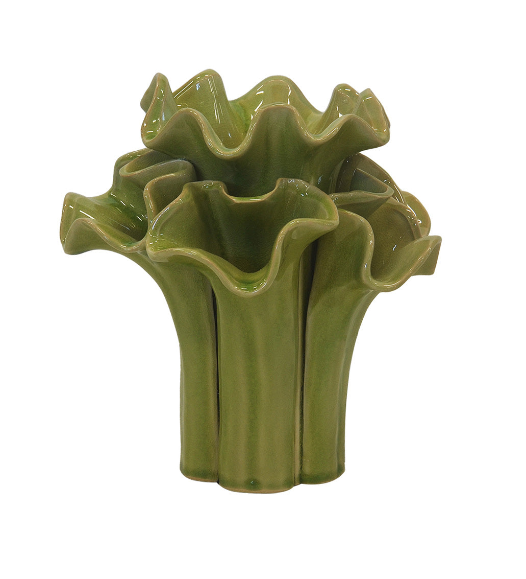 CERAMIC BROCCOLI VOTIVE GREEN