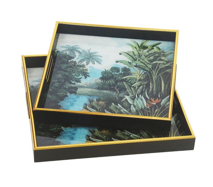 GLASS TRAY SQUARE LANDSCAPE S/2