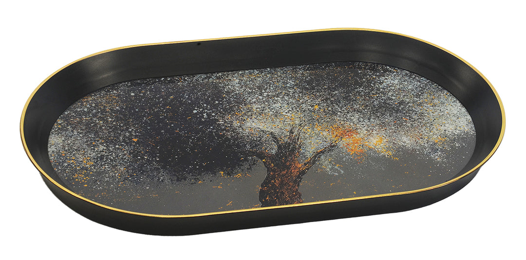 GLASS TRAY OVAL MOONLIGHT