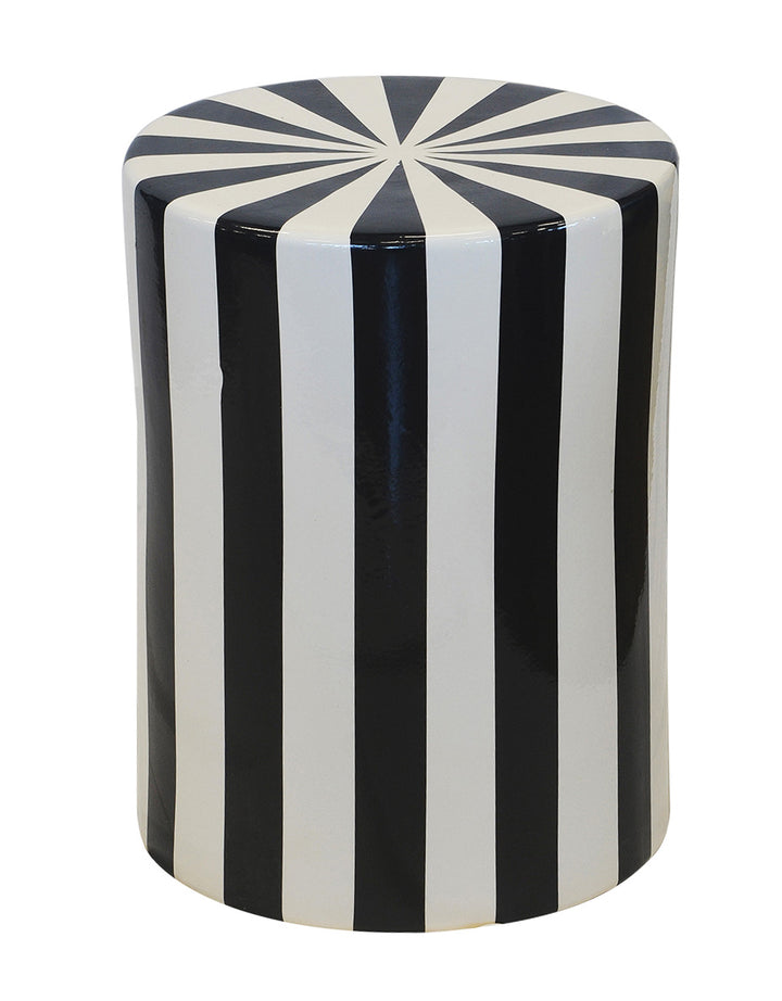 GARDEN STOOL STRIPE BLACK & WHITE