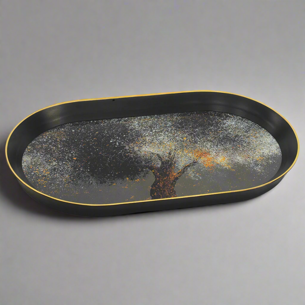 GLASS TRAY OVAL MOONLIGHT