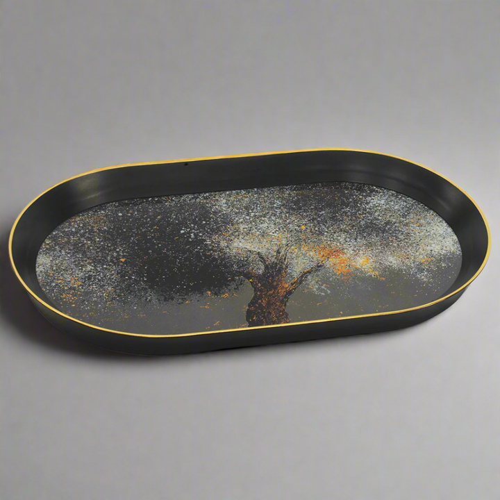 GLASS TRAY OVAL MOONLIGHT