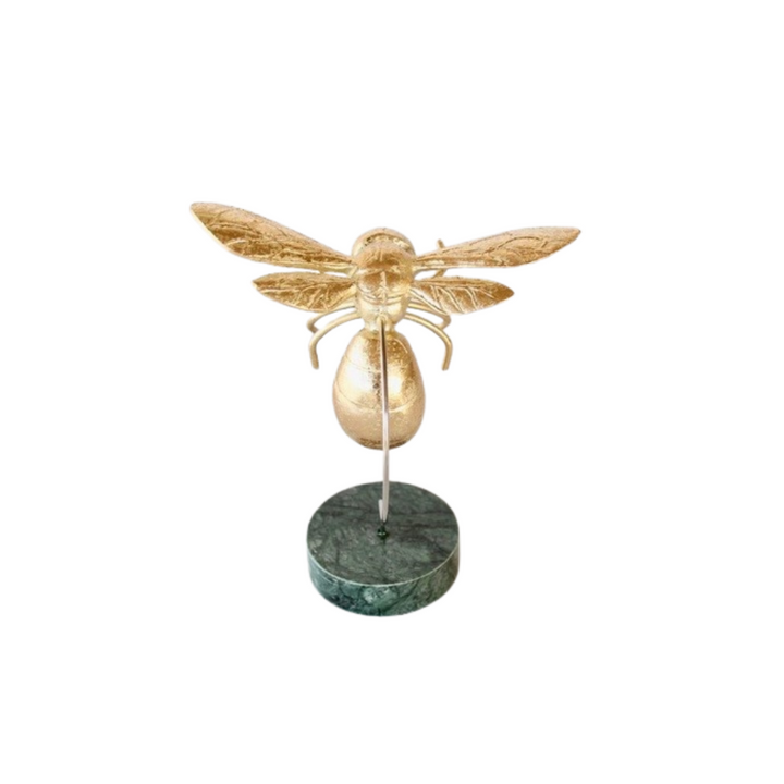 GOLD BUMBLEBEE ON MARBLE BASE 16X13X8CM