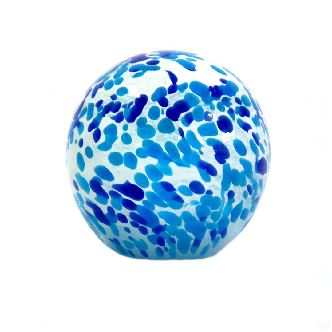  Introducing the Stunning Hydra Glass Ball
Bring the beauty of the Mediterranean sea into your home with the exquisite Hydra Glass Ball, expertly handmade to capture the essence of the ocean. This solid glass ball is a masterpiece of craftsmanship, featuring a unique composition that showcases shades of blue and aqua.