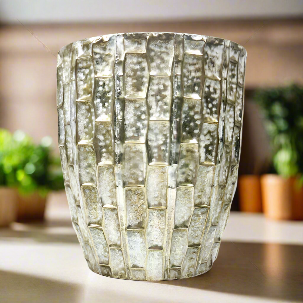 Nile Planter
Elevate Your Plants with Style!
The Nile Planter is a stunning metal planter that adds a touch of elegance to any space. Featuring a "mock croc" design in antique silver, this planter boasts: