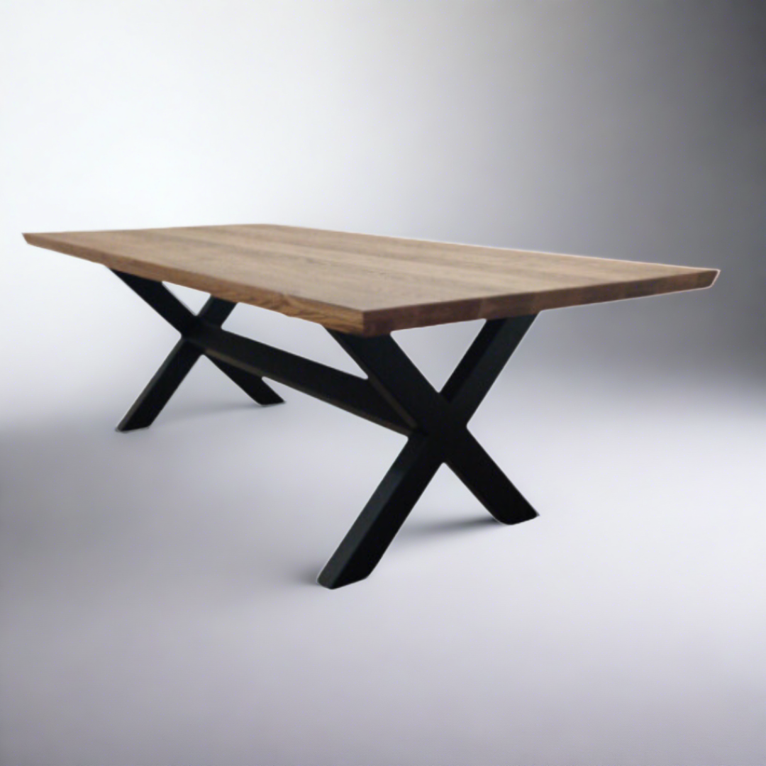 Solo Block Florida Oak table with black wooden leg