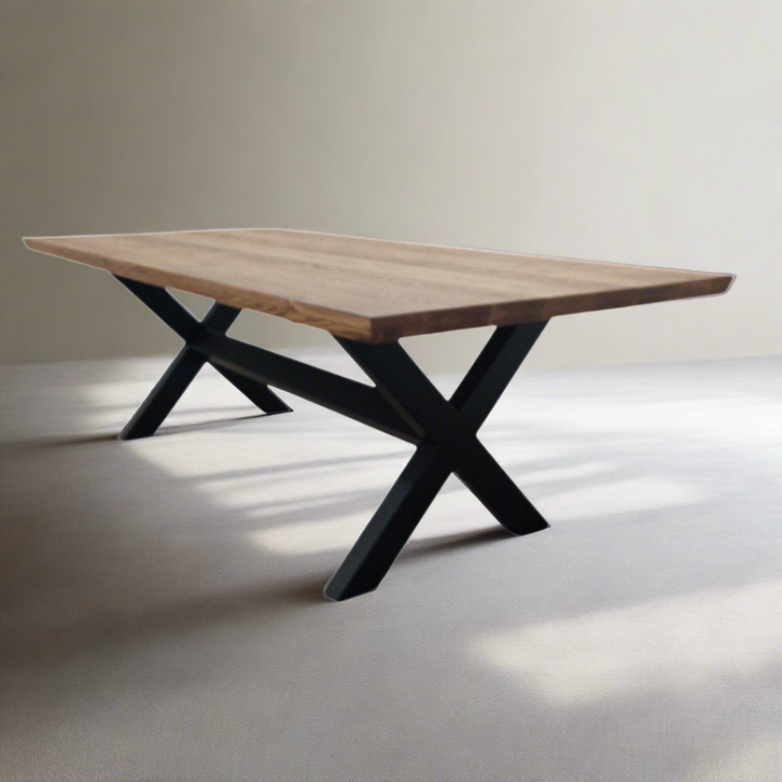 Solo Block Florida Oak table with black wooden leg