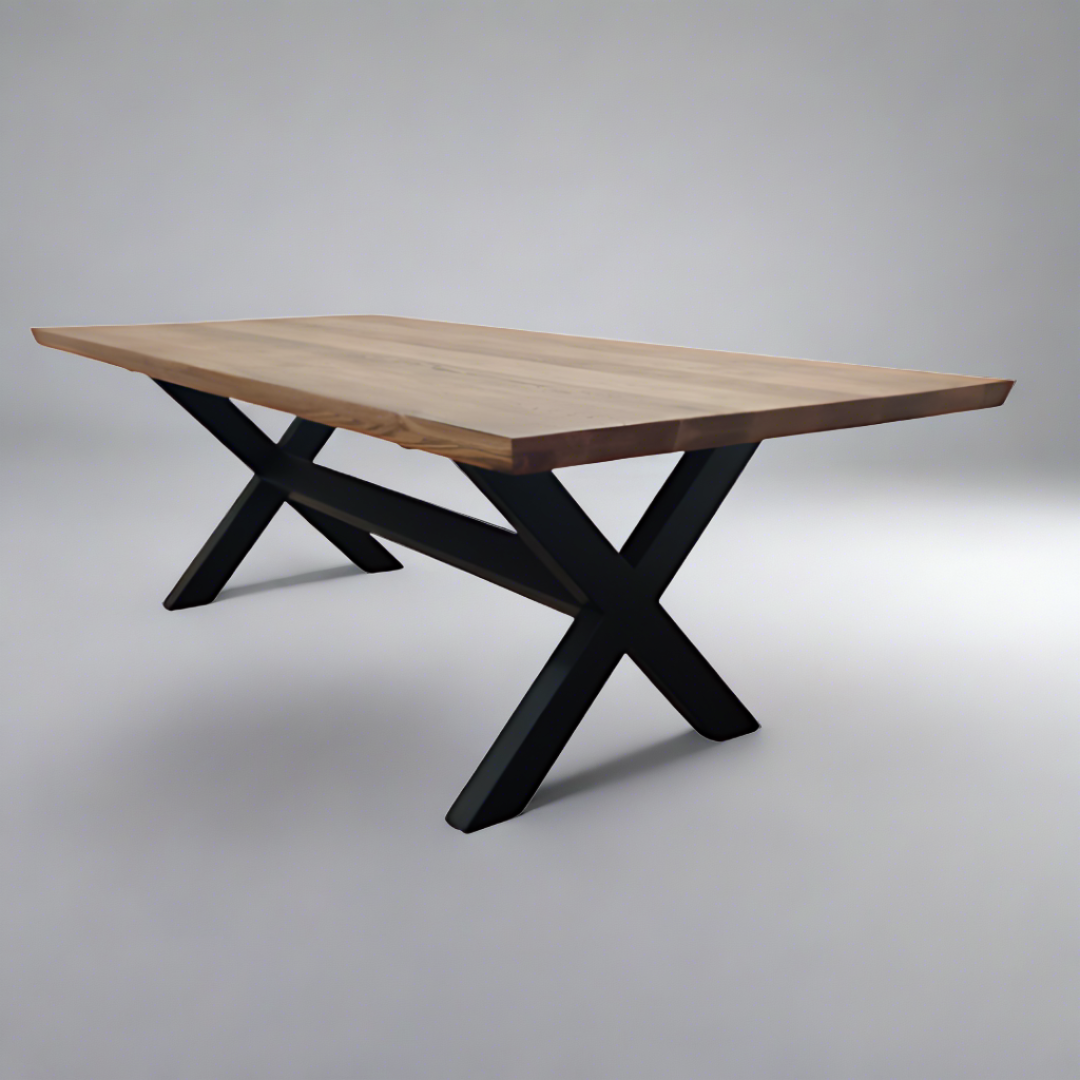 Solo Block Florida Oak table with black wooden leg