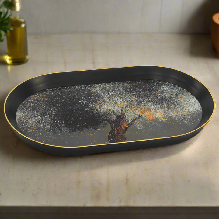 GLASS TRAY OVAL MOONLIGHT