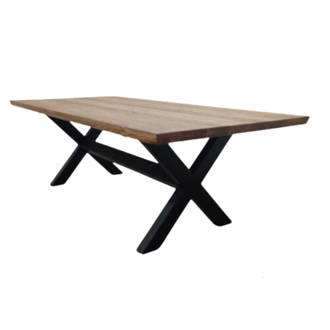 Solo Block Florida Oak table with black wooden leg