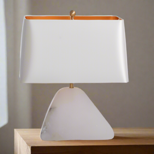 Alabaster and brass finish LAMP