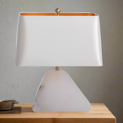 Alabaster and brass finish LAMP