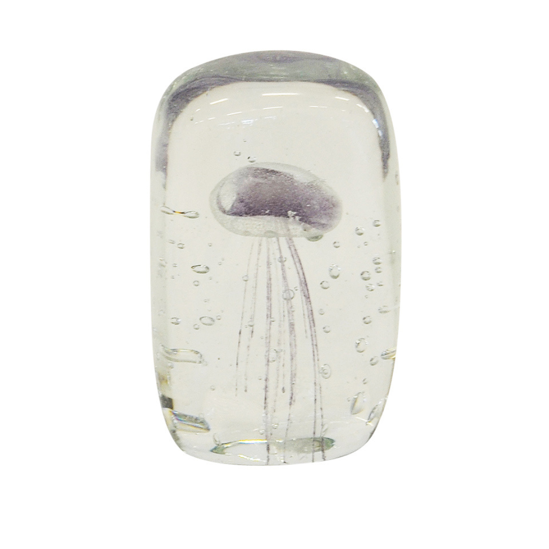 Lilac Speckled Glass Jellyfish Paperweight
Bring a splash of color and sophistication to your interior decor with this exquisite 12cm square paperweight. The lilac jellyfish design, set against a backdrop of speckled glass, creates a unique and captivating visual effect. Perfect for adding a touch of personality to your office or living space.
Product Details:
Size: 12cm square (4.7 inches)
Color: Lilac
Material: High-quality speckled glass

Finish: Smooth, glossy finish
