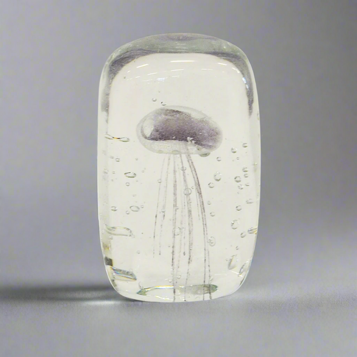 Paperweight jellyfish 12cm square lilac