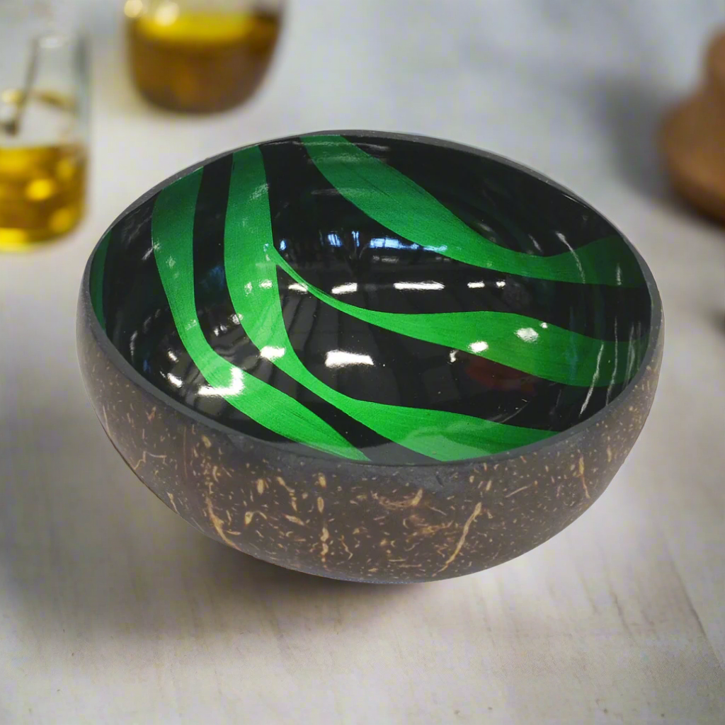 Mop coconut bowl zebra green