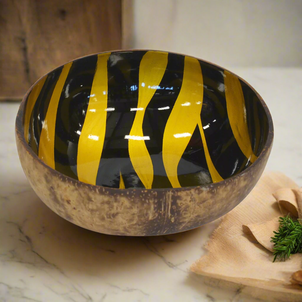 Mop coconut bowl zebra yellow