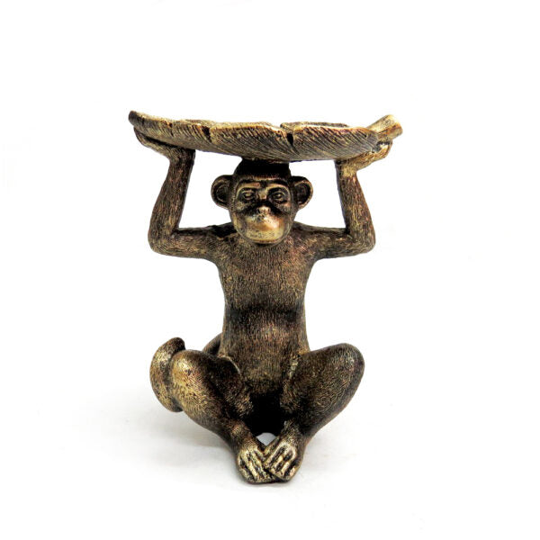 Monkey Koko: A Charming Decorative Piece
Add a touch of whimsy and elegance to your home with the Monkey Koko. This beautifully crafted decorative piece features a charming monkey holding a leaf on its head, perfect for adding a playful touch to any room.