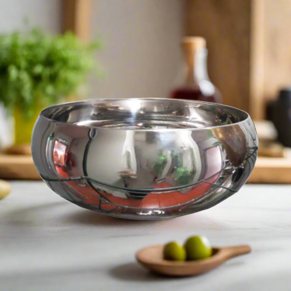 Night Queen Bowl
Add a Touch of Elegance to Any Room!
The Night Queen Bowl is a stunning and versatile addition to any home or event. Crafted from high-quality, mirror-polished stainless steel, this beautiful bowl features: