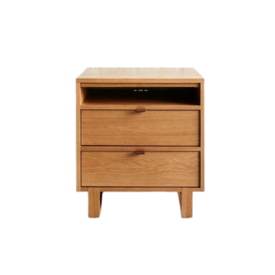 Norton Oak Pedestal

Elevate Your Bedroom with Style and Functionality
Introducing our sleek Norton Oak&nbsp;2-Drawer Bedside Pedestal, expertly crafted with high-quality sealants and finishes. Perfect for any bedroom, its compact dimensions (500W x 500D x 600H) provide ample storage without compromising on style.
Key Features: