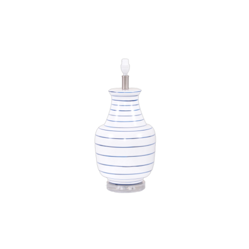 LAMP BASE STRIPES WHITE AND BLUE STRIPES 12 X 21 X 51CM