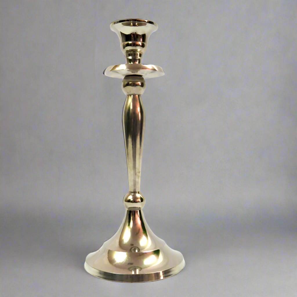 Candle Stand Silver
Elevate your home decor with our elegant Candle Stand Silver, perfect for adding a touch of sophistication to any space.
Timeless Design
Crafted from high-quality copper material (with a silver finish)
Height: 25 cm
Base: 10.5 cm diameter
Top: 5 cm diameter