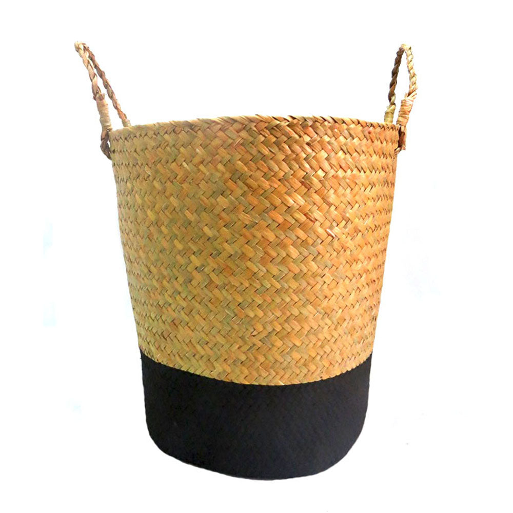 The Horizon Basket is a durable and versatile option for all your storage needs. Measuring at 38cm x 35cm, this natural fine weave basket features a stylish black base. Keep your belongings organized and easily accessible with this modern and practical basket- UNIQUE INTERIORS