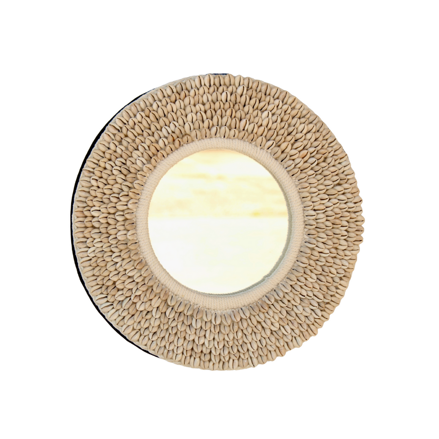 Small round shell mirror