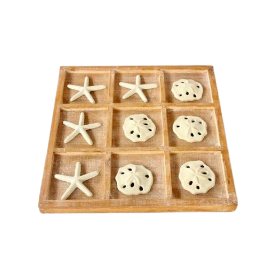 Show off your taste in decor with this unique box, featuring 36x36CM of loose starfish and pansy shells. The wooden box also contains an intricate knots and crosses game, perfect for creating a sense of relaxation in any setting.    Delivery 5 - 7 working days