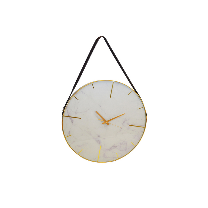 Glass clock white marble 60 cm