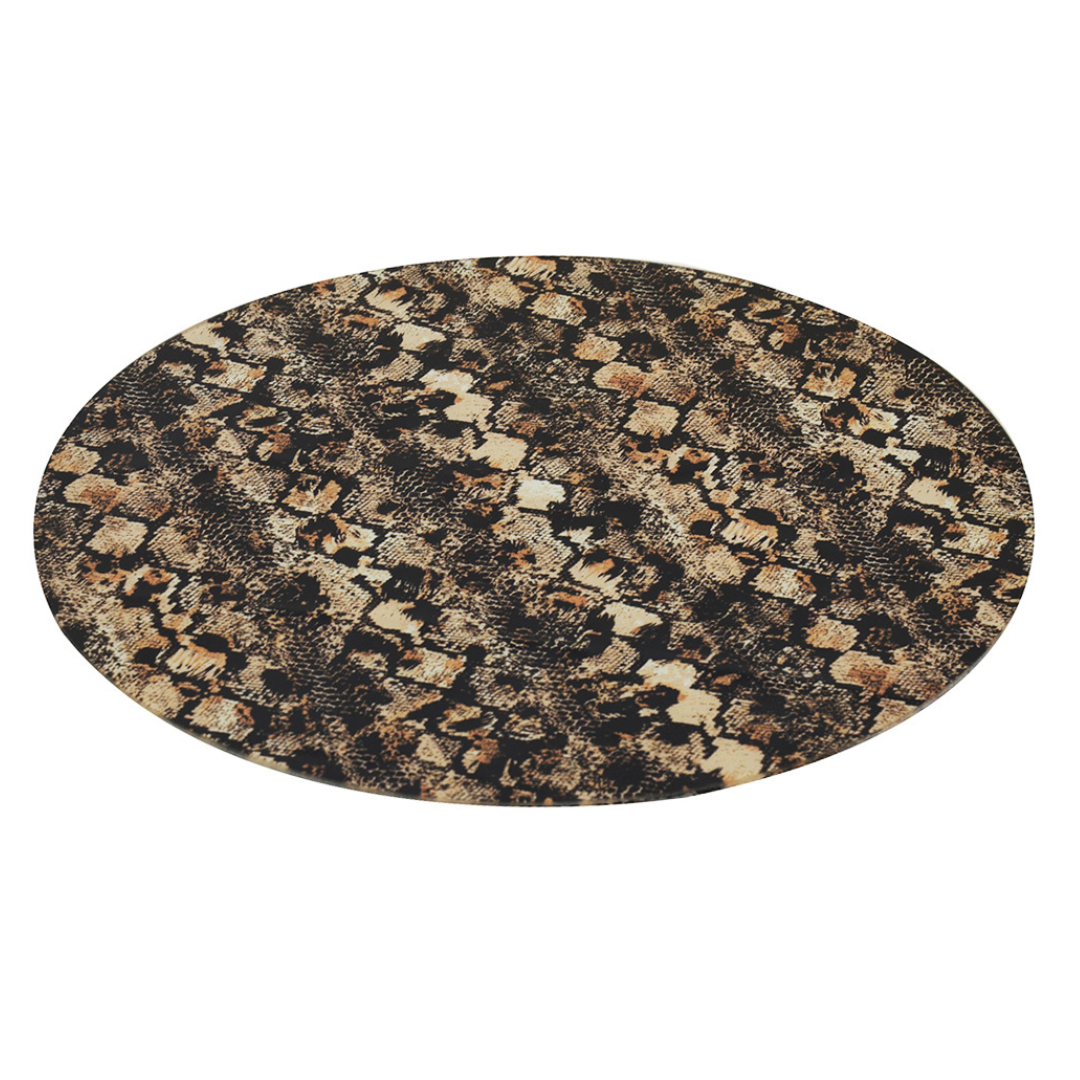 Glass Place Mat Round Snake Skin Set of 2 boasts a 35CM diameter, perfect for any interior. These new arrivals are sure to add a touch of unique style to any space.  Glass Place Mat Round Snake Skin Set of 2  Size  35CM  Glass New Arrivals Interior  Unique Interiors  Delivery  5 to 7 working days