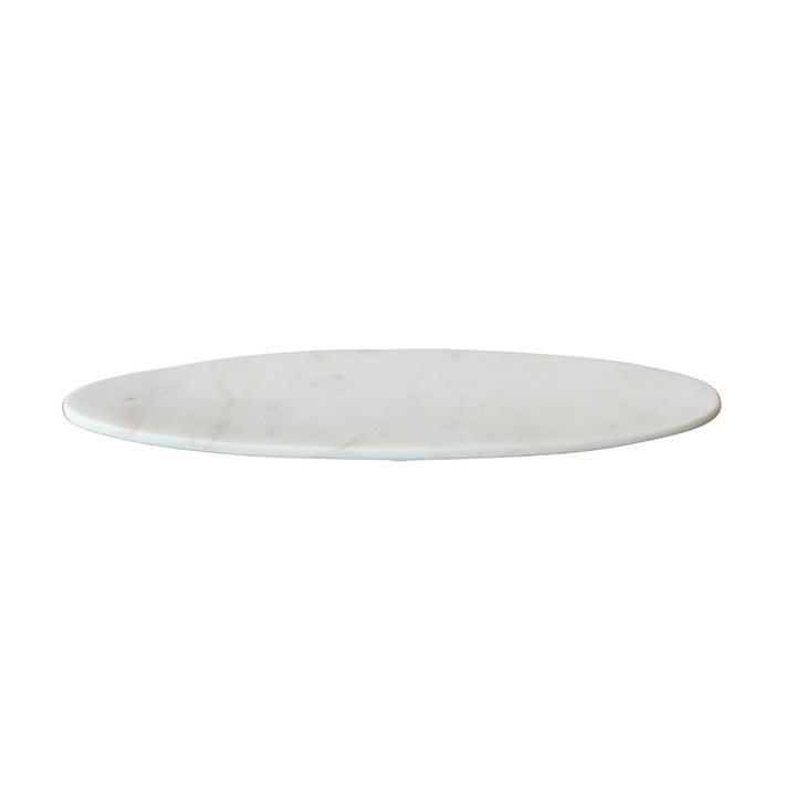 Add a sophisticated touch to your dinner table with this stylish marble thin oval board 37x10cm. Perfect for serving cheese and other dishes, this unique board will make any meal a special occasion. Its size of 37x10cm makes it just the right length for seating several people around and making it easy to reach and share your favorite foods.  Delivery 5 - 7 working days