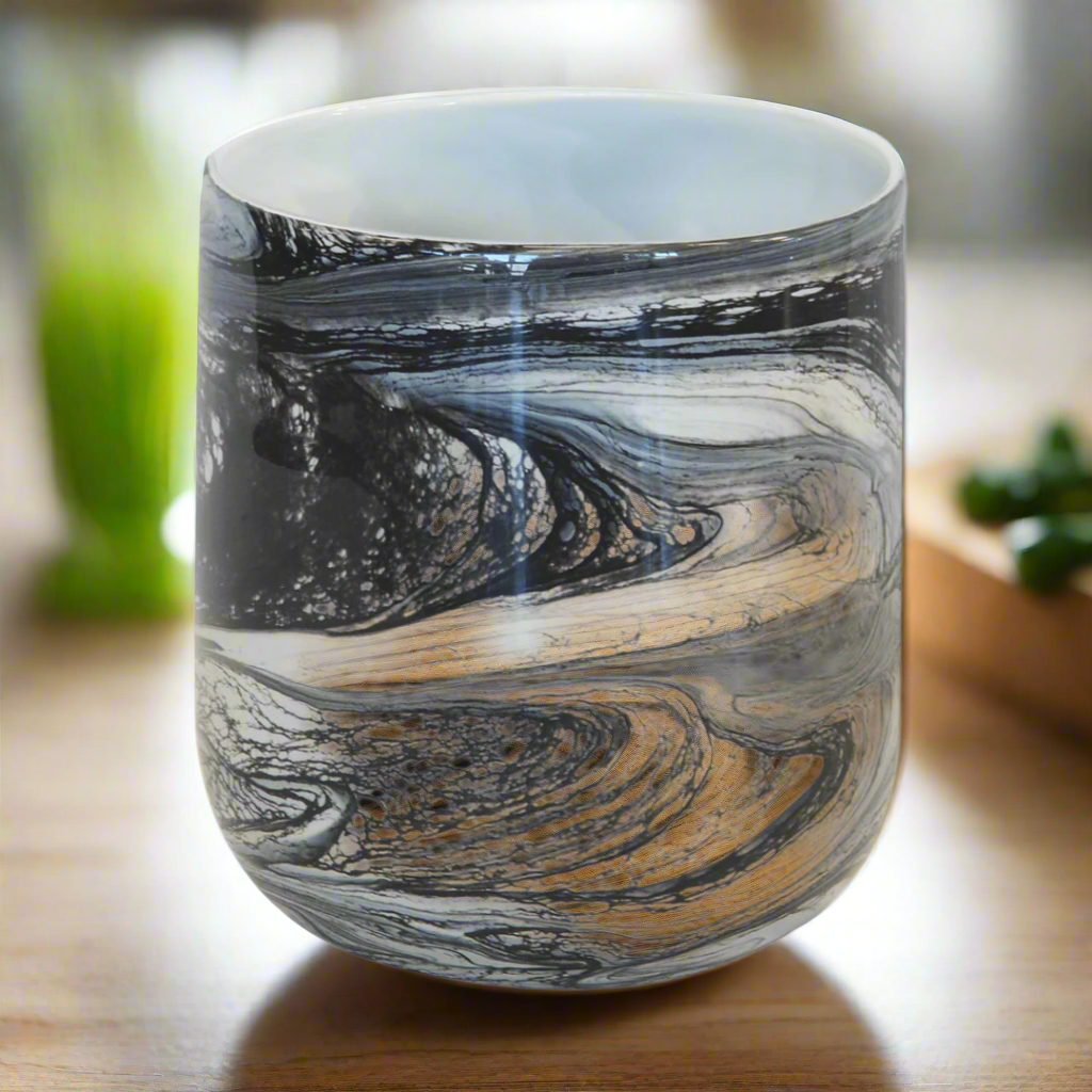 Lustre marble votive black large